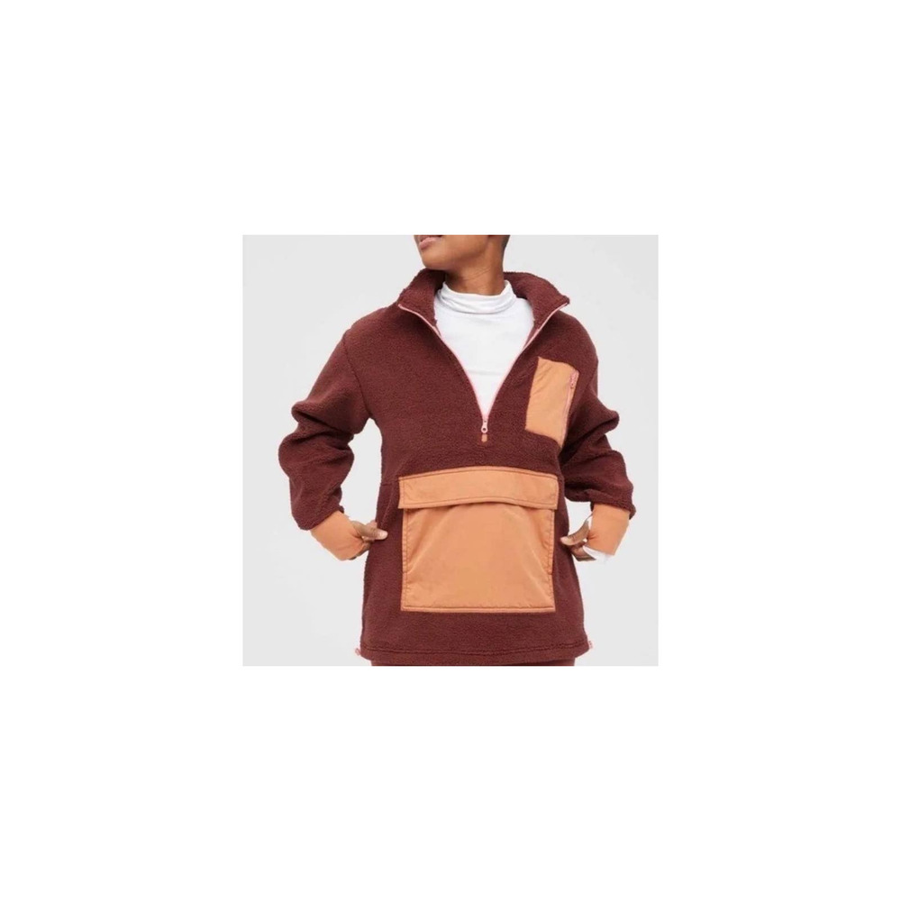 New OFFLINE by Aerie Sherpa Nylon Quarter Zip Pullover Small